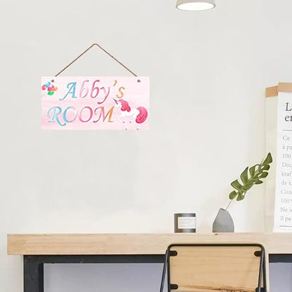 Personalized Sign Unicorn Themed Girls Room Decor, Unicorn Lovers,Custom Name Unicorn Room Wall Decor Decorative Plate for Kids Room Little Man Cave