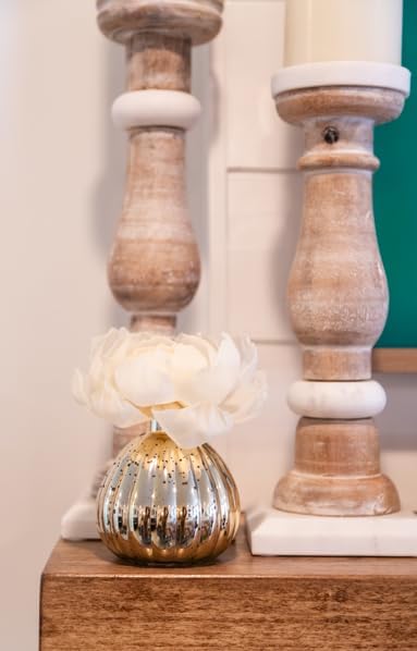 Bridgewater Candle Afternoon Retreat Flower Diffuser | Outdoors Woodsy Scented Diffuser | Metallic Decorative Air Freshener for Home | 8 oz | 60 Day Lifespan