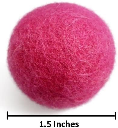 Wool Cat Toys - Silent Felt Balls for Small Pet Fetch and Play - Eco Friendly Quiet Wool Ball Toy for Cats and Kittens - Choose Your Colors - Pink-Mewly Pet
