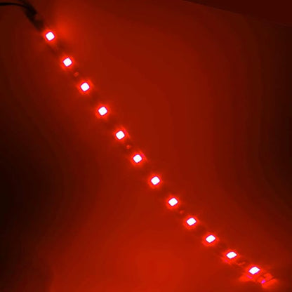 DC 12V Waterproof 1Ft 12 LED Strip Underbody Light with 6 inches Wires for Motor (Red,Pack of 6)