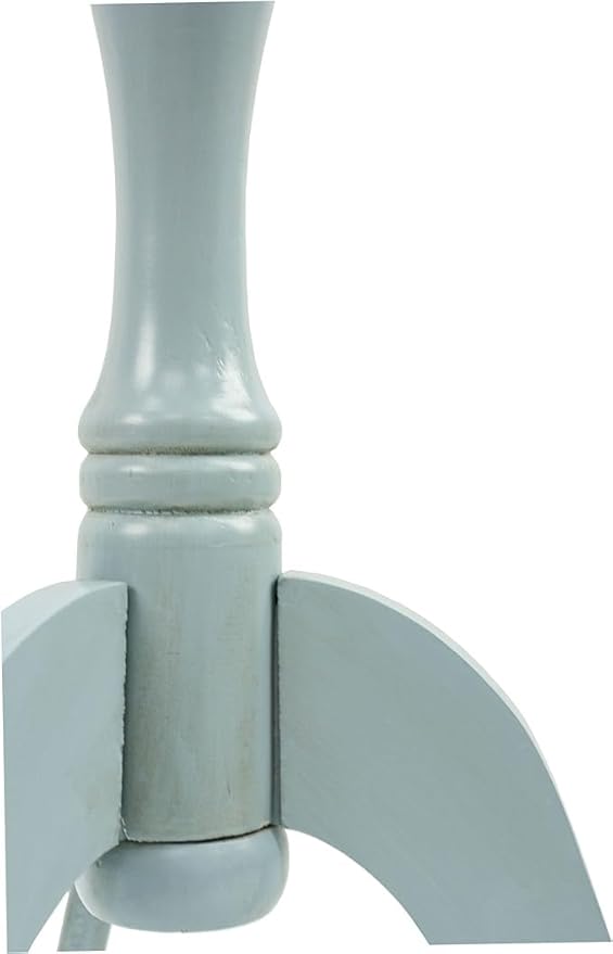 Decor Therapy Simplify Round Pedestal Accent Side Table, Chic & Compact MDF Furniture for Traditional Stylish Spaces - Antique Iced Blue - (15" x 15" x 24")