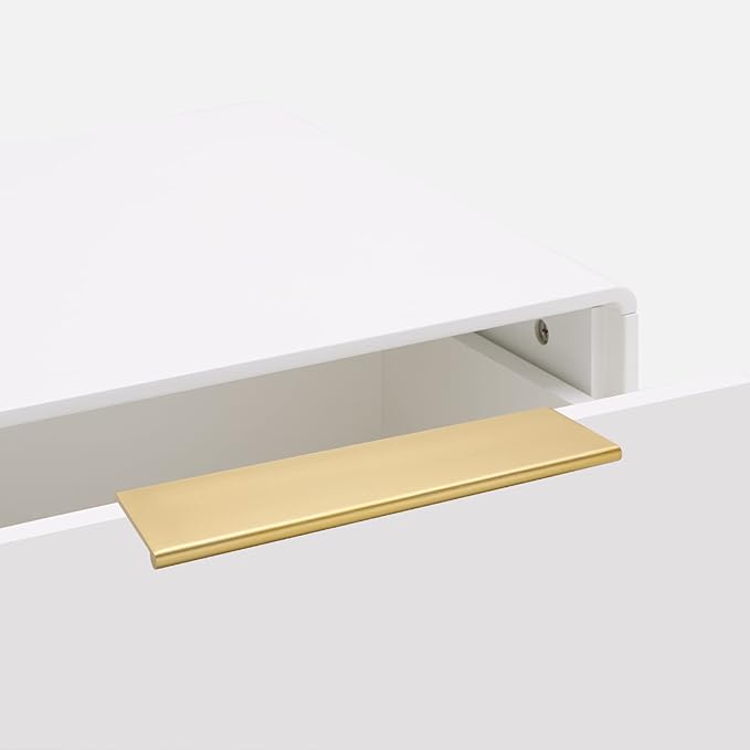 goldenwarm 10 Pack Gold Finger Edge Pulls Drawer Finger Pulls Champagne Gold Kitchen Hardware Handles Bedroom Dresser Drawers,5in Hole Center
