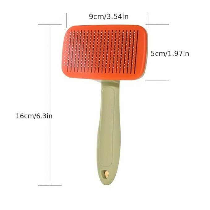 Self‑Cleaning Pet Grooming Brush for Dogs & Cats – One‑Click Fur Release, Soft Rounded Bristles Massage, Ergonomic Non‑Slip TPR Handle, Safe Deshedding Tool for All Hair Types-Mewly Pet