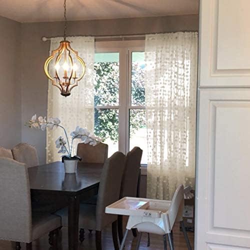 MYSKY HOME Pom Pom Beige Sheer Curtains for Bedroom Girls Room Curtains 72 Inches Long for Nursery Kids Light Filtering Boho Window Drapes, Rod Pocket, 52" Wide, 2 Panels