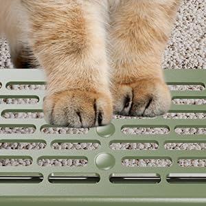 Enclosed Stainless Steel Cat Litter Box with Lid, XL Extra Large Litter Box for Big Cats, Metal Litter Pan High Sided, Never Absorbs Odors, Anti-Urine Leakage, Include Scoop (Green)-Mewly Pet