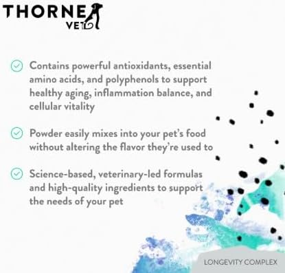ThorneVet Longevity Supplement for Dogs & Cats - Chewable Formula to Support Healthy Aging, Inflammation Balance, and Cellular Vitality – 90 Soft Chews-Mewly Pet