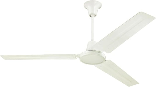 Westinghouse 7840900 Industrial 56-Inch Three-Blade Ceiling Fan with J-Hook Installation System, White, Wall Control