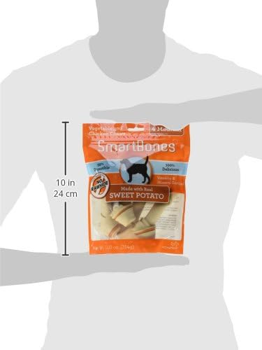 SmartBones Medium Chews With Real Sweet Potato 4 Count, Rawhide- Free Chews For Dogs-Mewly Pet