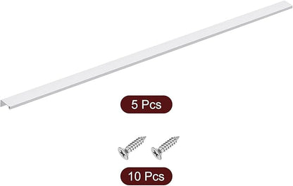 uxcell Cabinet Finger Edge Pull, 5pcs 800mm / 31.5" Aluminum Alloy Back Mount Hidden Cabinet Pulls Concealed Handle for Home Kitchen Drawer Cabinet, Silver