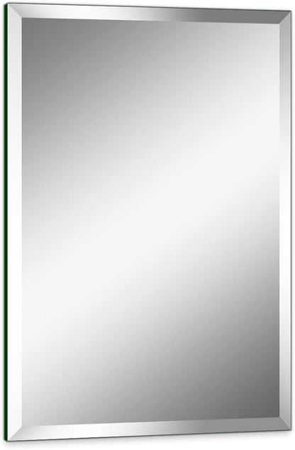 12"x16" Frameless Rectangle Wall Mirror with 1 inch Beveled Edge for Bathroom Vanity