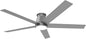 wurzee 60 Inch Flush Mount Ceiling Fan, Matte Silver Low Profile Fan Reversible DC Motors, Dimmable, Timer, Noiseless, Ceiling Fan for Indoor & Outdoor Bedrooms, Living Rooms