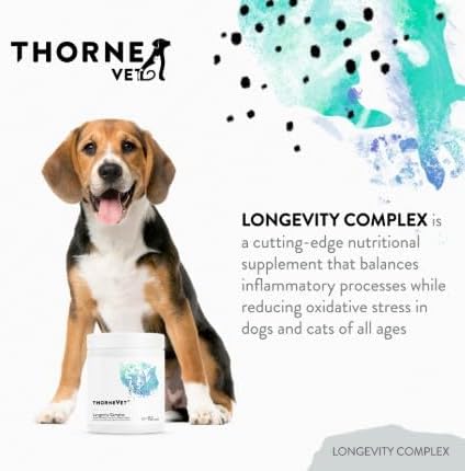 ThorneVet Longevity Supplement for Dogs & Cats - Powder Formula to Support Healthy Aging, Inflammation Balance, and Cellular Vitality – 90 Scoops-Mewly Pet