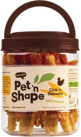 Pet 'n Shape Chik 'n Skewers - Chicken Wrapped Rawhide Chew Dog Treats - 1 Pound-Mewly Pet