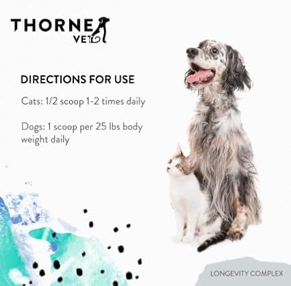 ThorneVet Longevity Supplement for Dogs & Cats - Chewable Formula to Support Healthy Aging, Inflammation Balance, and Cellular Vitality – 90 Soft Chews-Mewly Pet