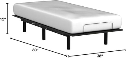 Sven and Son Essential Adjustable Bed Base (Frame Only), Easy Assembly, Head and Foot Lift, Memory Positions, Zero Gravity, Wireless Remote - Twin XL