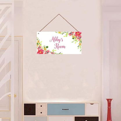 Personalized Signs Flowers Sign Wall Art Decoration Exquisite Decorative Signs Custom Name for Kids Room Wall Art Decor Outer Space Themed Nursery Decor For Girls Bedroom