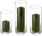 yummi Set of 36 Slim Pillars and Cylinder Vases - Olive