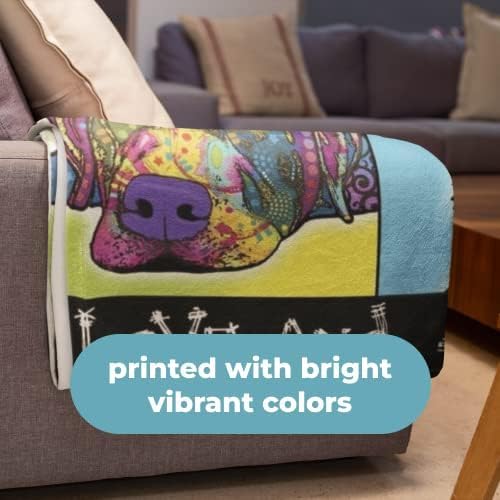 Dawhud Direct Colorful Dogs Fleece Blanket for Bed, 50 x 60 inches Dean Russo Dog Squad Fleece Throw Blanket for Women, Men and Kids - Super Soft Plush Dogs Blanket Throw