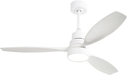 Sofucor Ceiling Fan with Lights, 52 Inch Low Profile Flush Mount Mordern Wood Ceiling Fan with Remote for Indoor Farmhouse Bedroom Living Room Outdoor Patio Porch, Reversible DC Motor, Noiseless