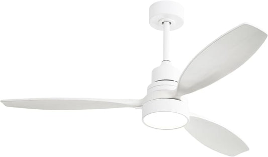 Sofucor Ceiling Fan with Lights, 52 Inch Low Profile Flush Mount Mordern Wood Ceiling Fan with Remote for Indoor Farmhouse Bedroom Living Room Outdoor Patio Porch, Reversible DC Motor, Noiseless