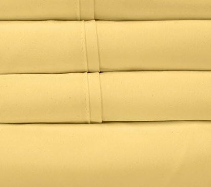 Twin Size Bed Sheets - 4 Piece 1500 Supreme Collection Fine Brushed Microfiber Deep Pocket Twin Sheet Set Bedding - 1 EXTRA PILLOW CASES, GREAT VALUE, Twin, Yellow