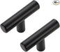 40 Pack Matte Black Cabinet Knobs - Kitchen Cabinet Knobs Black Pulls for Kitchen Drawer Stainless Steel Dresser Hardware 2in Length Single Hole T Bar