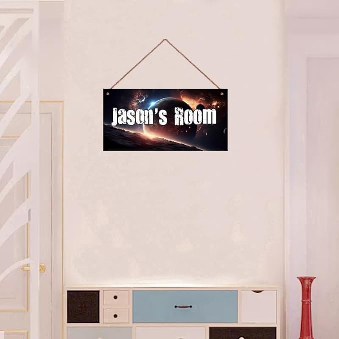 Personalized Sign Outer Space Room Décor Boys Room Decor, Universe Theme Little Man Cave Decor for Nursery, Space Nursery Decor for Toddler Baby Kids Room