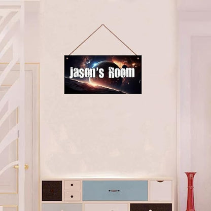 Personalized Sign Outer Space Room Décor Boys Room Decor, Universe Theme Little Man Cave Decor for Nursery, Space Nursery Decor for Toddler Baby Kids Room