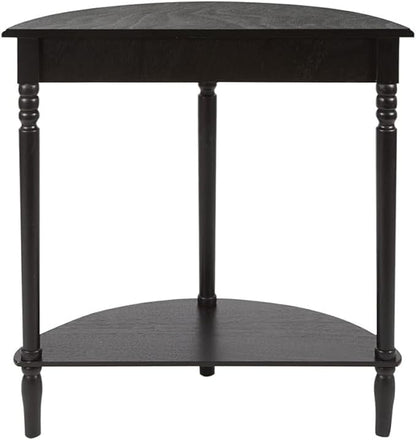 Decor Therapy Simplfy Moon Entry Table,with Shelves & Easy Assembly, Wood-(28.5" x 11.8" x 28.5") Simplify Half Round, 28.5" x 28.5" x 12", Black