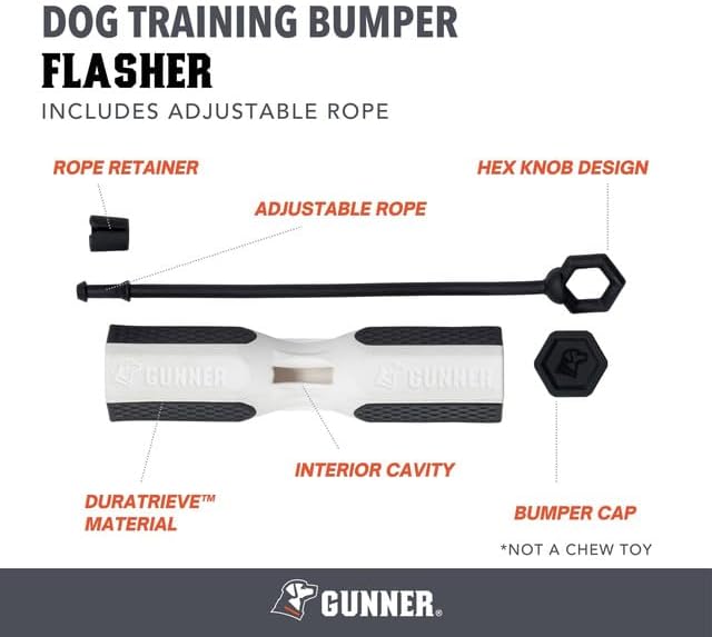 Dog Training Bumper - Retriever Training Dummy, Retrieving Dummies for Pets, Bumpers for Water Retrieving with Adjustable Rope, (Flasher)-Mewly Pet