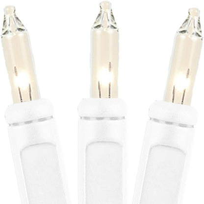 Novelty Lights 5.5 Feet 10 Bulb Clear Mini Light String on White Wire, Non-Connectable Incandescent Fairy Lights for Bottles and Crafts, 4" Bulb Spacing, 24" Lead, Stackable Fused Plug