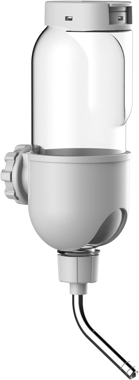 Pet Water Bottle for Cage Crate 26oz Non-Drip Water Dispenser for Small Animal Rabbit Bunny Guinea Pig Chinchilla Ferret Squirrel Hedgehog (Gray, 26oz)-Mewly Pet