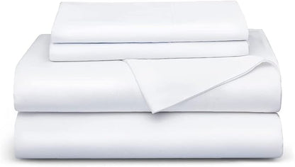 Bedsure King Size Sheet Set, Cooling Sheets King, Rayon Derived from Bamboo, Deep Pocket Up to 16", Breathable & Soft Bed Sheets, Hotel Luxury Silky Bedding Sheets & Pillowcases, White