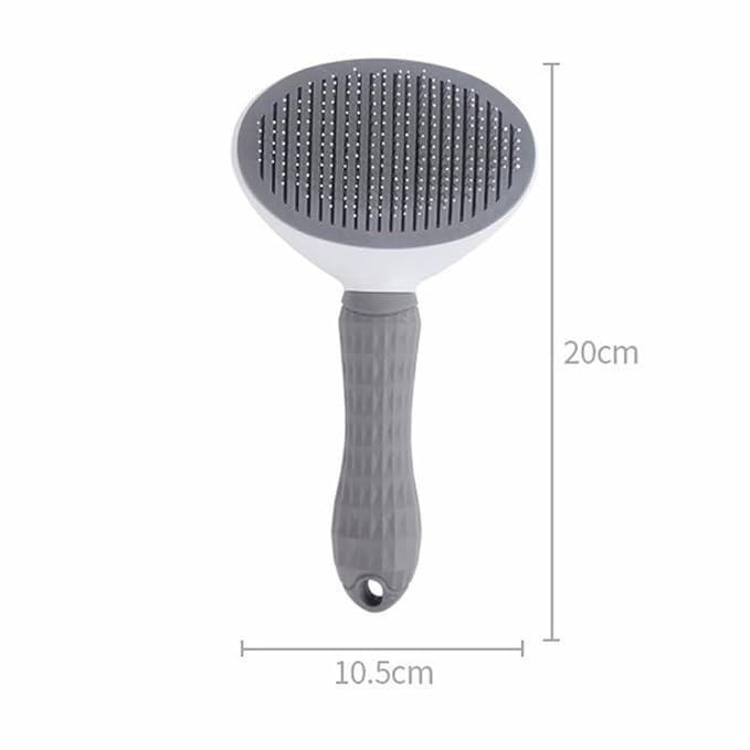 HUWEIHUA Cleaning Slicker Brush Clean Pets, Dog Cat Bunny Pet Grooming with Ergonomic Handle, Self-Cleaning Slicker for Dogs and Cats, Gray-Mewly Pet