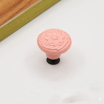 HUAMULAN 15 PCS Cabinet Knobs Glossy Ceramic Dresser Mushroom Table Drawer Cupboard Pull Furniture DIY Wardrobe Solid Color Vintage Handle,with 3 Size Mounting Screws