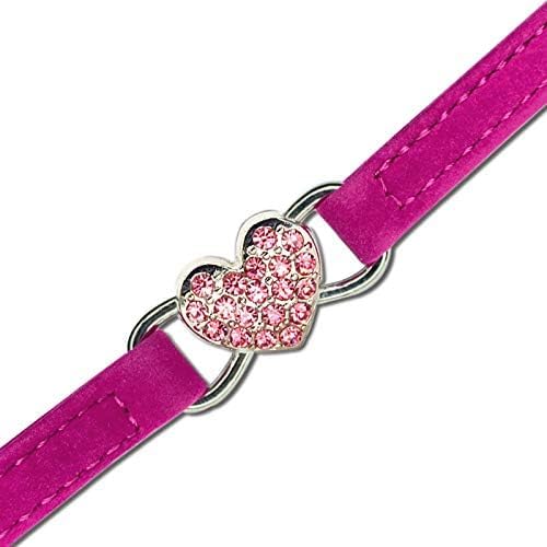 CHUKCHI Heart Bling Cat Collar with Safety Belt and Bell 8-11 Inches-Mewly Pet