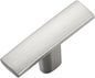 1 Pack Silver Cabinet Knobs - Curved Cabinet Pulls Brushed Nickel Knobs for Kitchen Drawer Solid Dresser Hardware 1-3/4in Length Single Hole