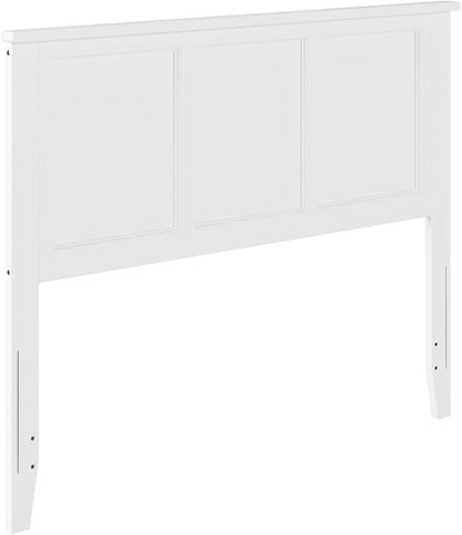 AFI, Madison Full Solid Wood Panel Headboard with Attachable Charger, White