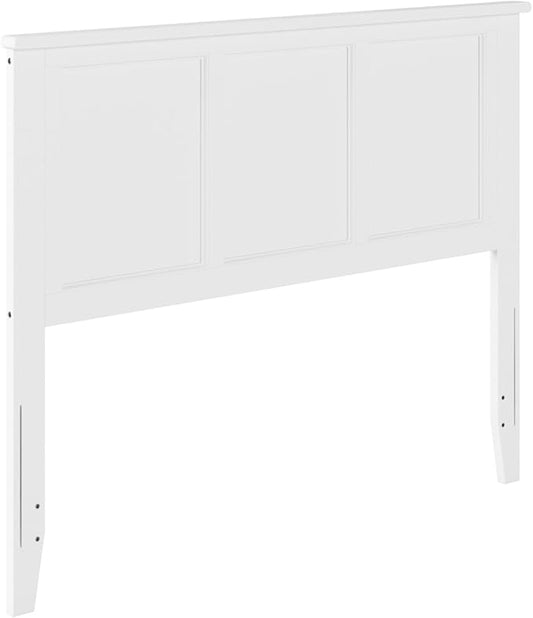 AFI, Madison Full Solid Wood Panel Headboard with Attachable Charger, White