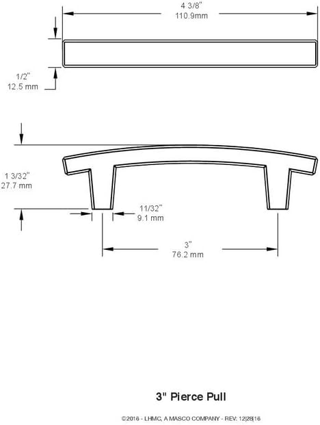 Franklin Brass Pierce (10-Pack) Cabinet Handles 3' Hole Center Heirloom Silver Kitchen Drawer Pulls Dresser, Furniture Hardware P29519K-904-B