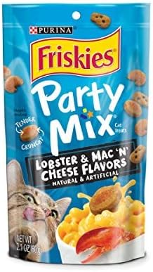 Purina Friskies Party Mix Cat Treats (Lobster & Mac N Cheese, 2.1 Ounce (Pack of 6))-Mewly Pet