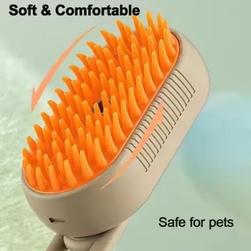 3-in-1 Cat Grooming Brush – Water Spray & Self-Cleaning Shedding Brush for Cats & Dogs – Pet Hair Removal & Massage Comb for Long & Short Hair (White). (White)-Mewly Pet
