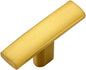 1 Pack Gold Cabinet Knobs - Curved Cabinet Pulls Brushed Brass Knobs for Kitchen Cabinet Drawer Solid Dresser Knobs for Cabinet Hardware 1-3/4in Length Single Hole