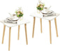 FORAOFUR White End Tables Set of 2, Small Side Tables Accent Tables Living Room, Boho Side Table with Wooden Legs, Easy Assembly