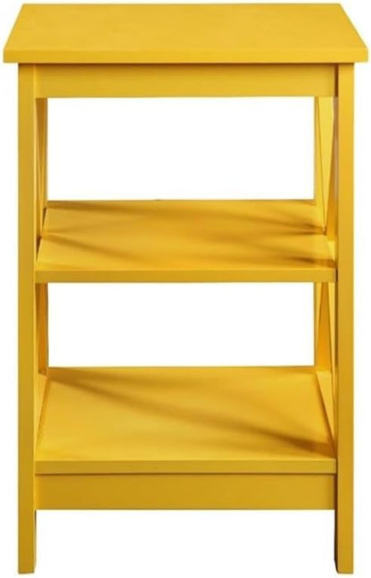 Convenience Concepts Oxford End Table 15.75" - Modern Living Room Table with Storage Shelves, Transitional Nightstand Side Table for Home Decor and Display, Yellow