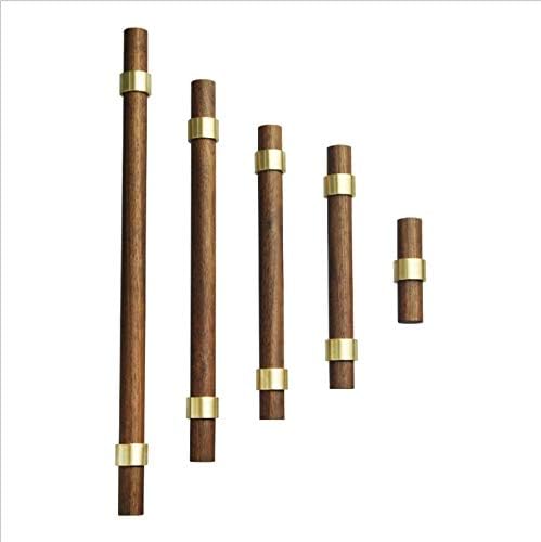 Drawer 5.51"/140mm Pulls Brass Walnut Kitchen Wardrobe Cabinet Hardware Pull Handle with Screw,24Pcs