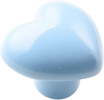 HUAMULAN 15PCS Glossy Ceramic Knobs Heart Shape Cabinet Dresser Pulls Door Handles Cupboard Wardrobe Drawer,Blue