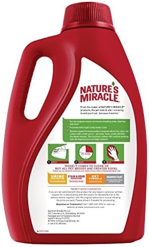 Nature's Miracle Advanced Cat Stain and Odor Eliminator Spray, Severe Mess Enzymatic Formula, Sunny Lemon Scent, 1 Gal-Mewly Pet