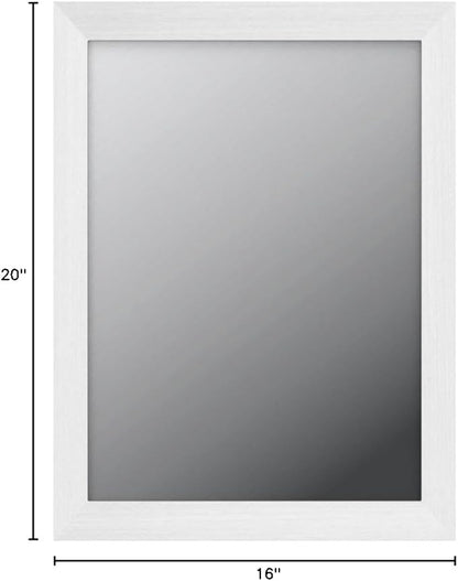 Amazon Basics Rectangular Wall Mount Mirror 16" x 20" - Standard Trim, Nickel
