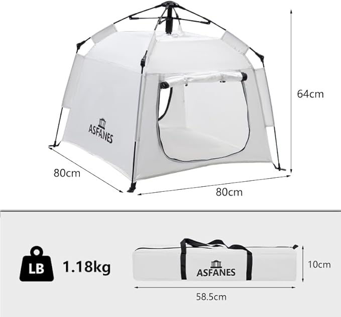 Outdoor Waterproof Pet Automatic Camping Tent, Pop up Cave Bed for Indoor Cats and Small Dogs, Portable Cat House Dog House, White.-Mewly Pet